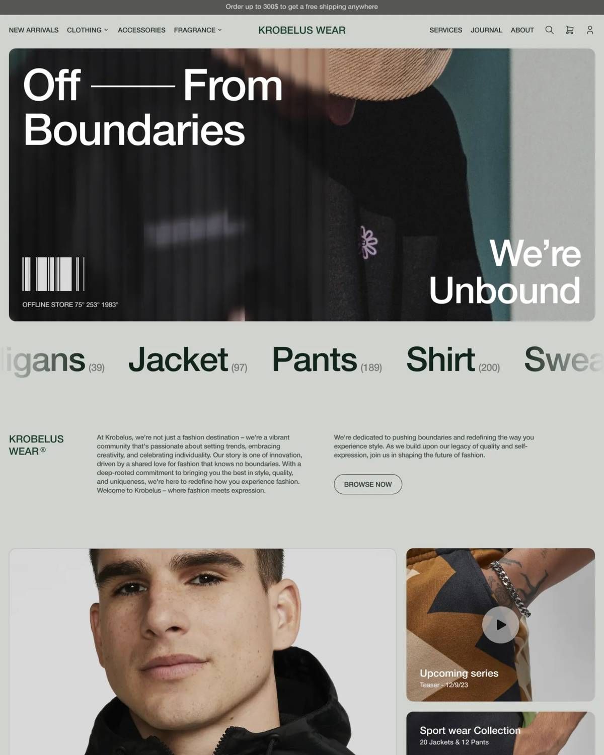 Krobelus Wear landing page