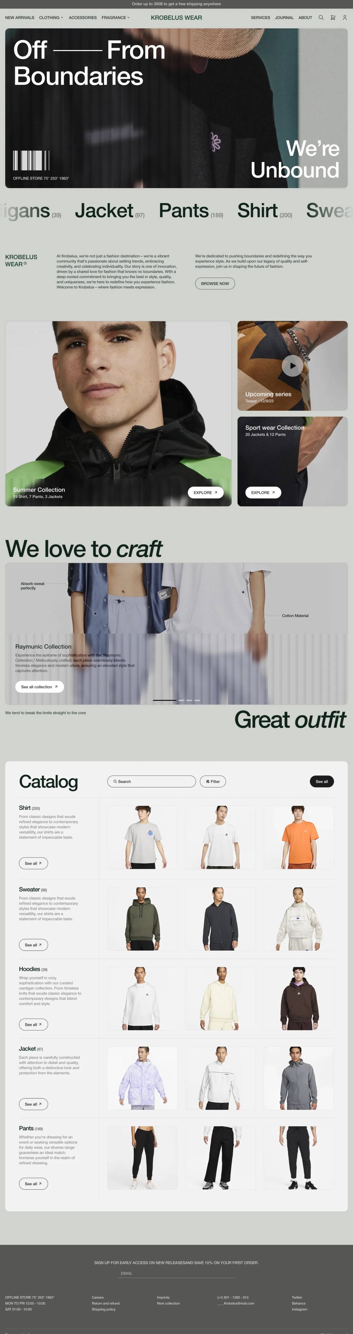Krobelus Wear landing page